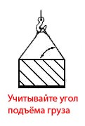 Учитывайте угол подъёма груза 